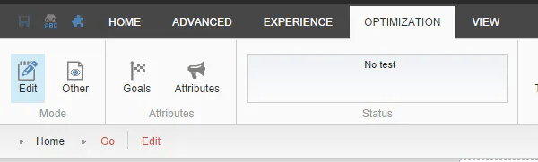Experience Editor, it is on the Optimization tab