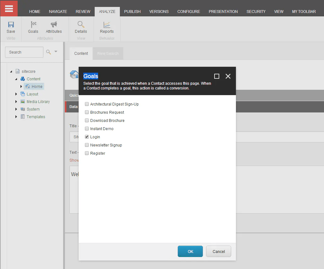 Content Editor, it is on the Analyze tab