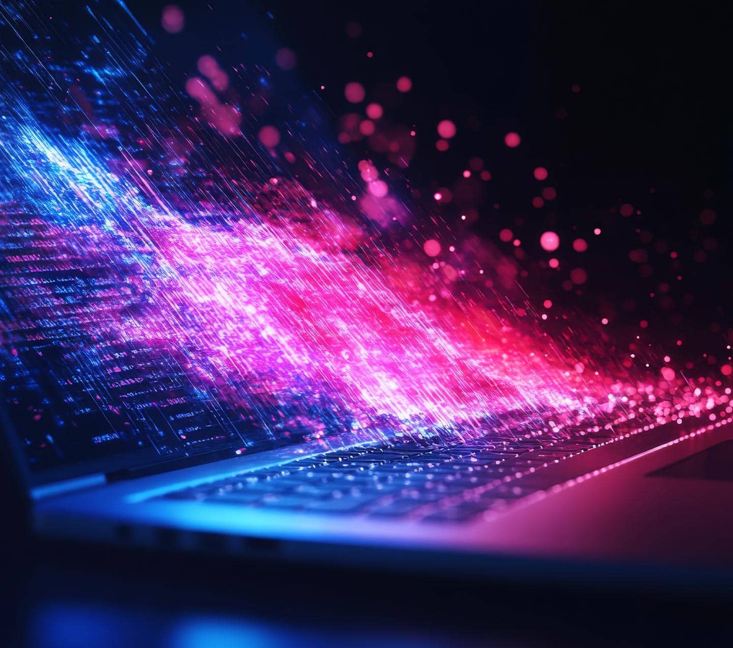 Laptop with abstract programming
