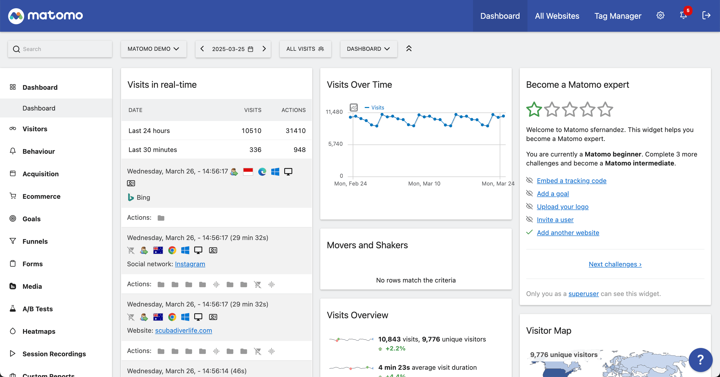 Matomo Dashboard