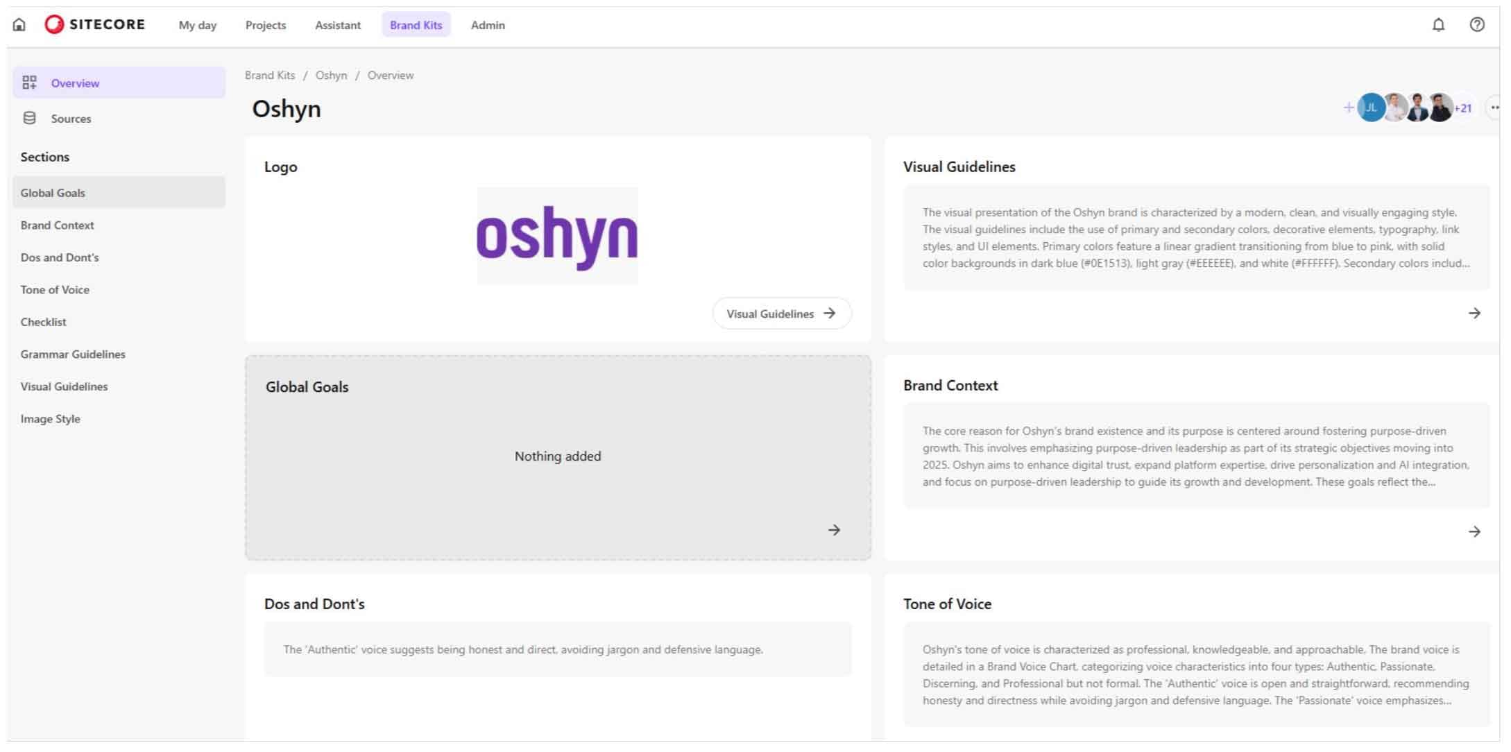 Oshyn Stream dashboard