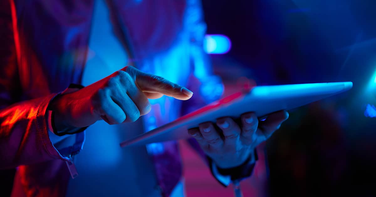 Person in a tablet