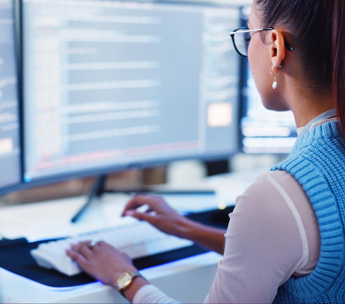 QA engineer testing a website