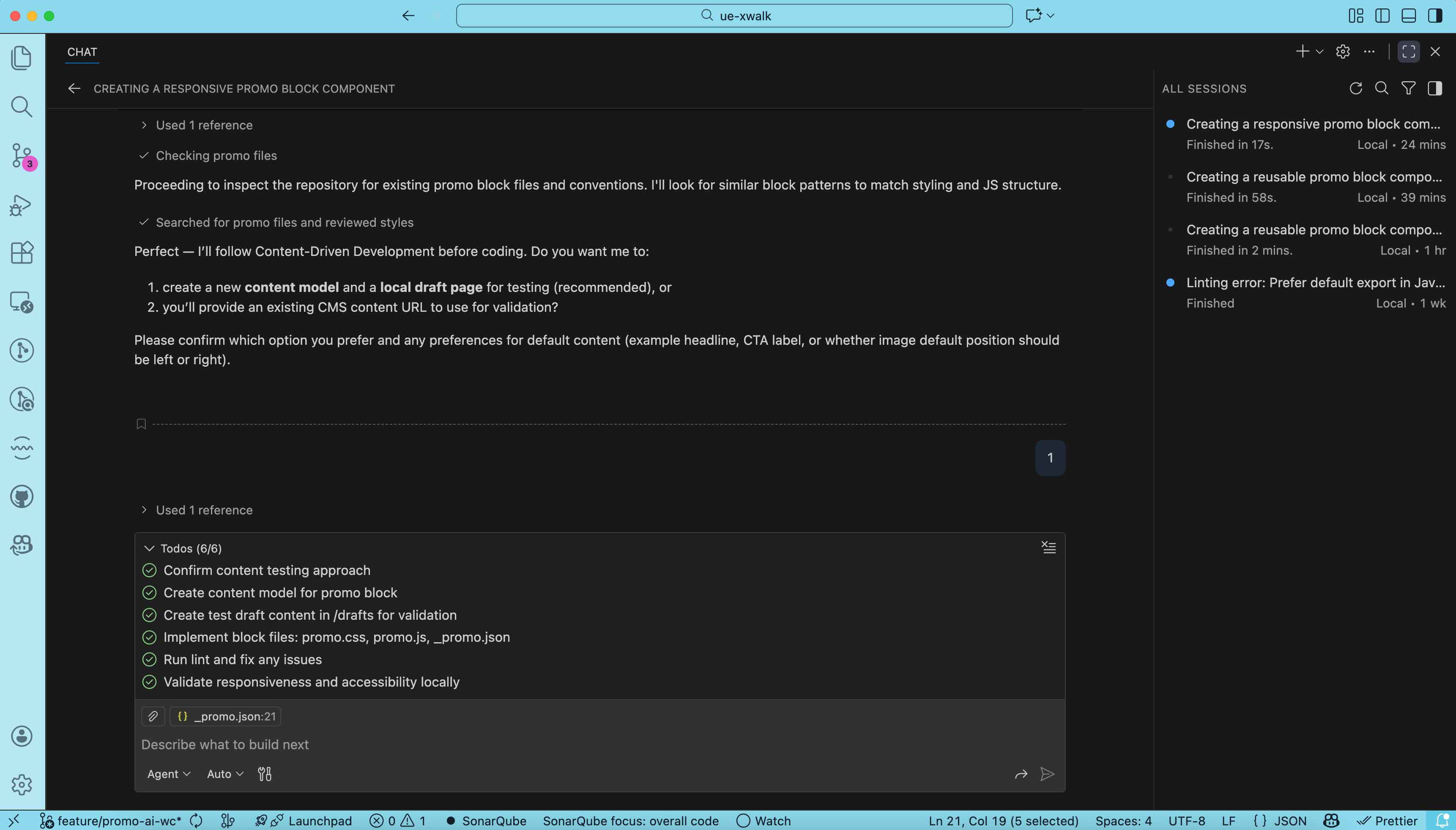 Promo Block Development Plan from EDS Skill