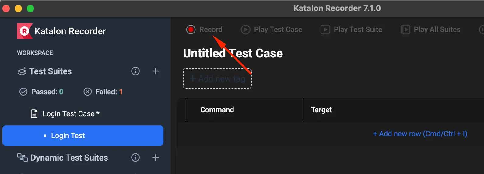 Record your test actions