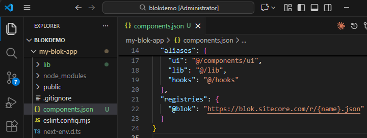 Configure Blok registry part 1