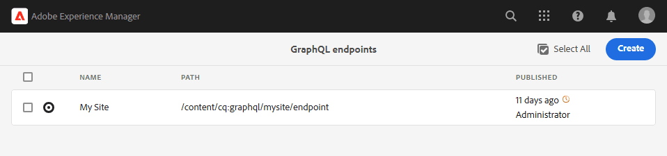 GraphQL endpoint’s path based on the Content Fragment Model