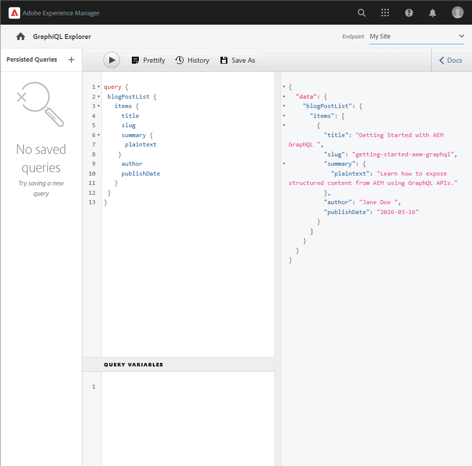 GraphQL Explorer’s interface