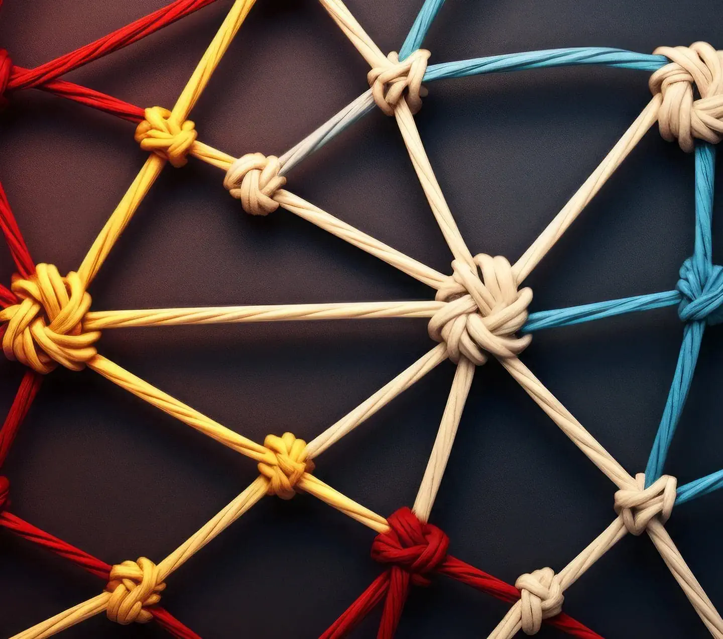 Connected knots forming a net