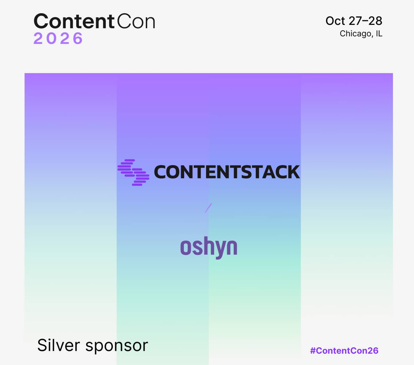 Oshyn is a Silver sponsor at Contentstack's Contentcon 2026