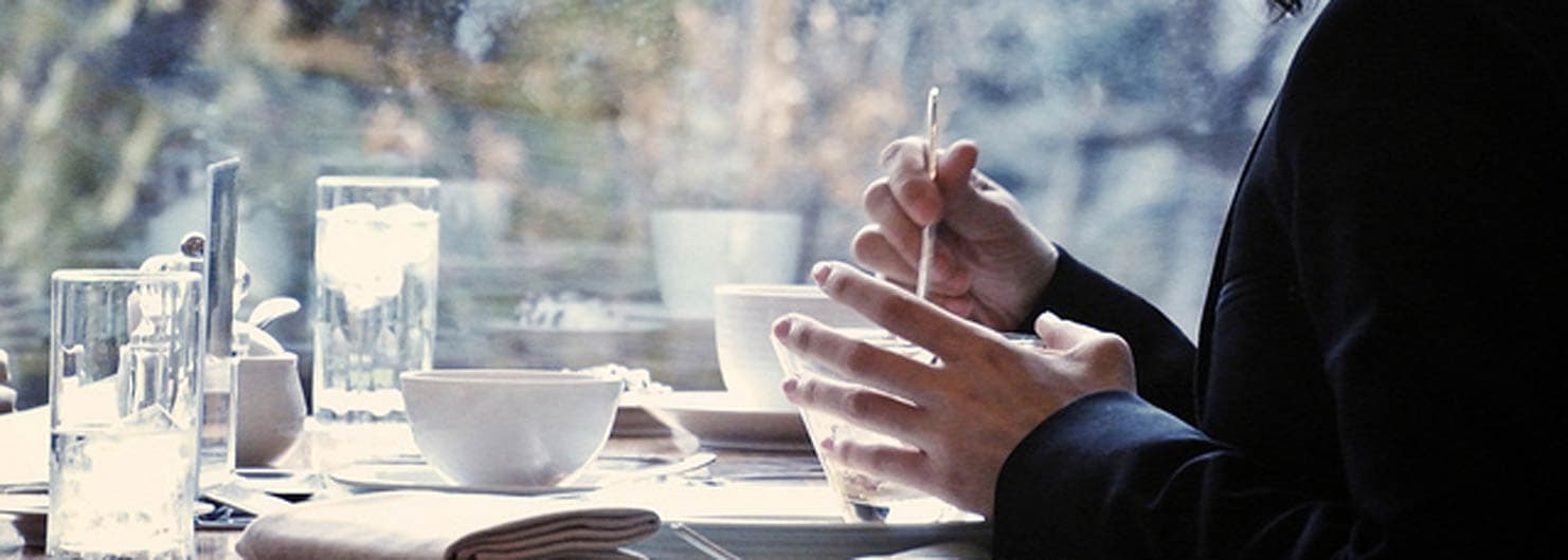woman dining