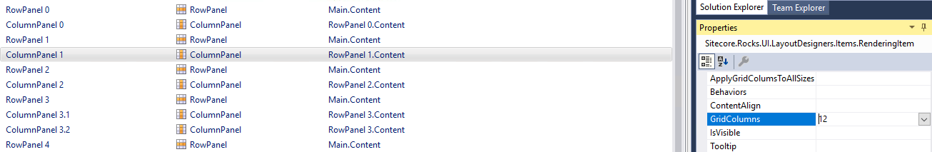 Sitecore Experience Analytics Dashboard layout item properties