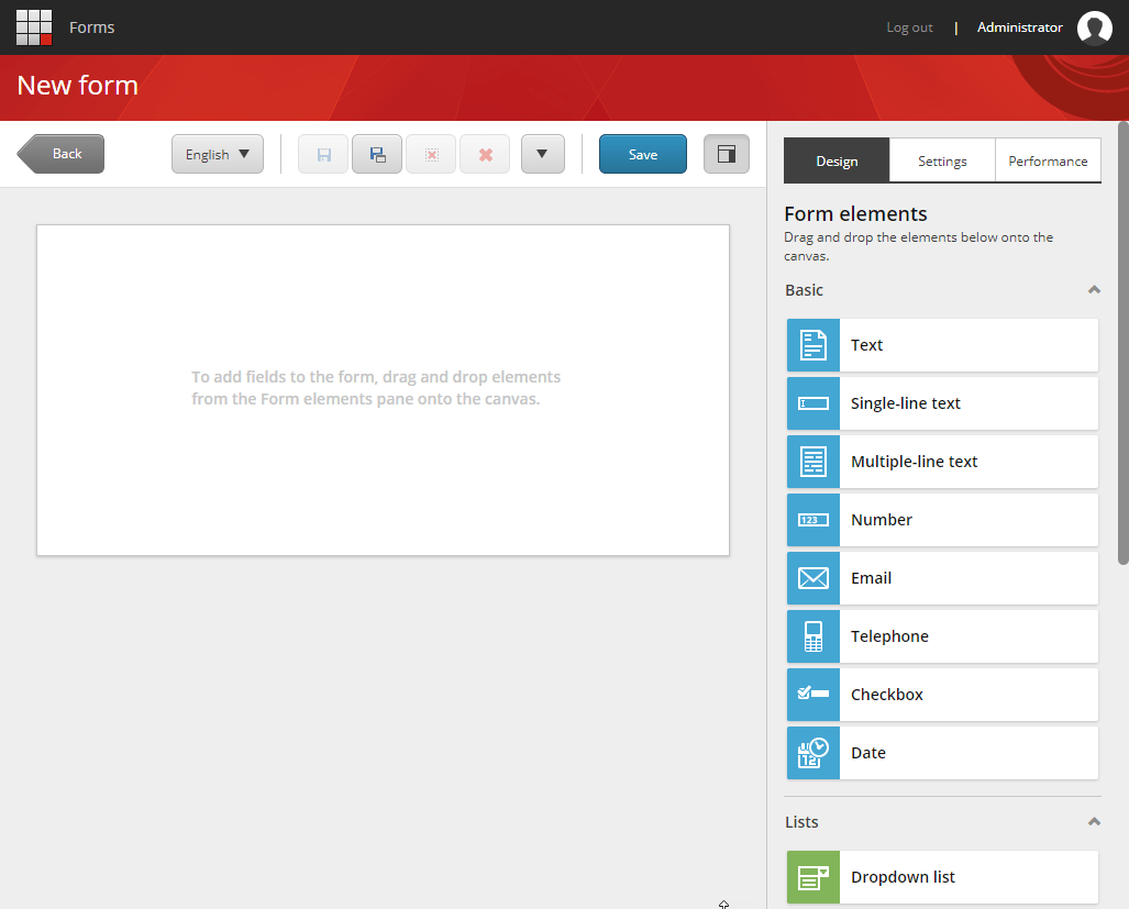 Sitecore Forms Designer Interface