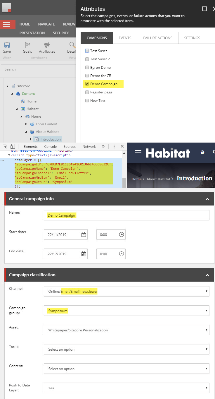 Sitecore campaign configuration