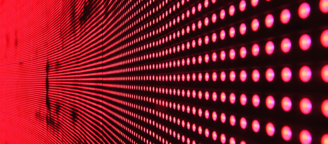 Red lights on a board