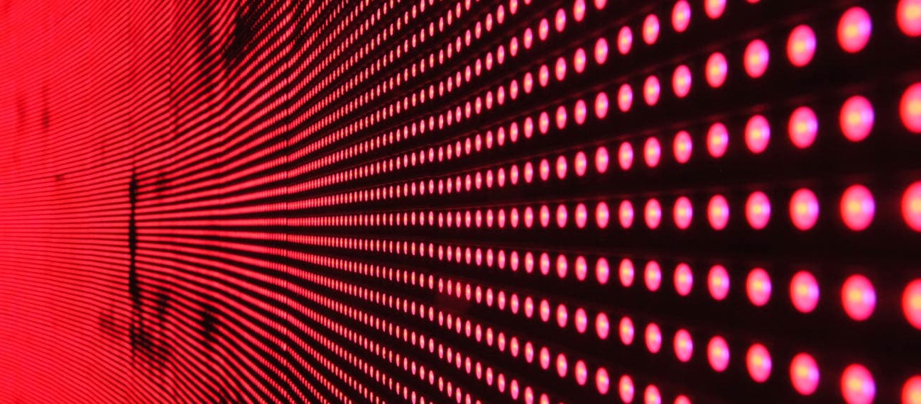 Red lights on a board