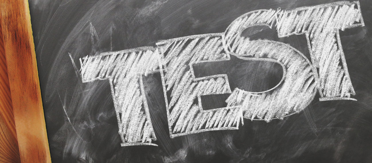 TEST written on blackboard