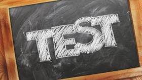 TEST written on blackboard