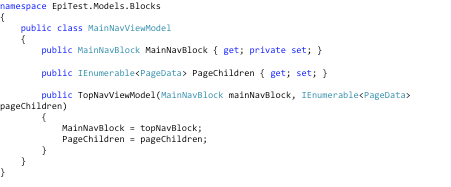 Custom model code snippet