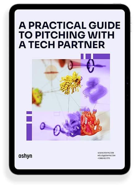 A Practical Guide to Pitching with a Tech Partner ebook on tablet.