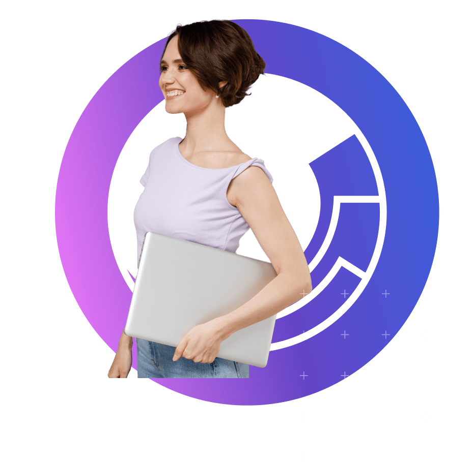 Person holding a laptop