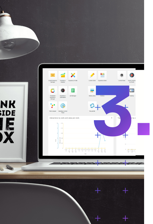Sitecore admin tool on laptop screen