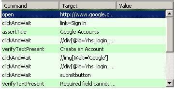 assertTitle action in the Test pane screenshot